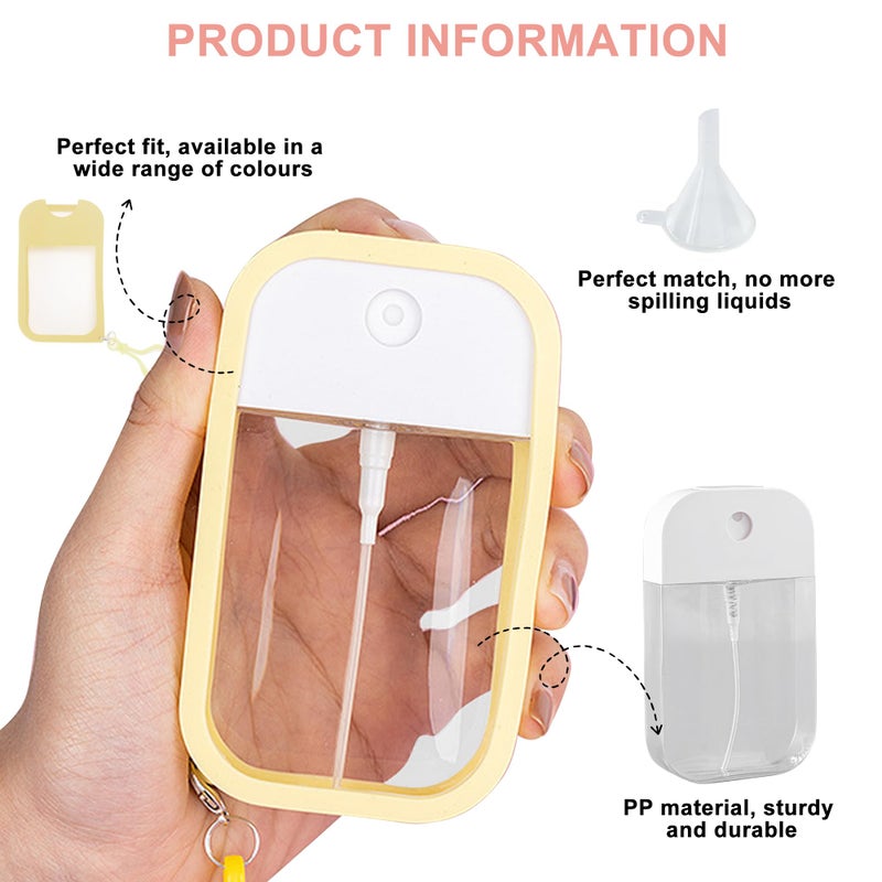 Zuhose Mini Refillable Perfume Spray Bottle with Silicone Case Compatible with Touchland Hand Sanitizer Spray (Fit for 1.69 FL OZ/50 mL Ver), Keychain + Funnel for Power Mist and Glow Mist - Image 4